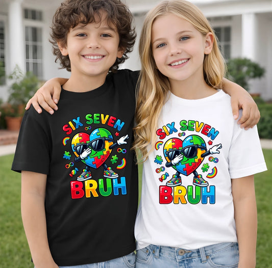 6 7 Bruh Autism Awareness T-shirt
