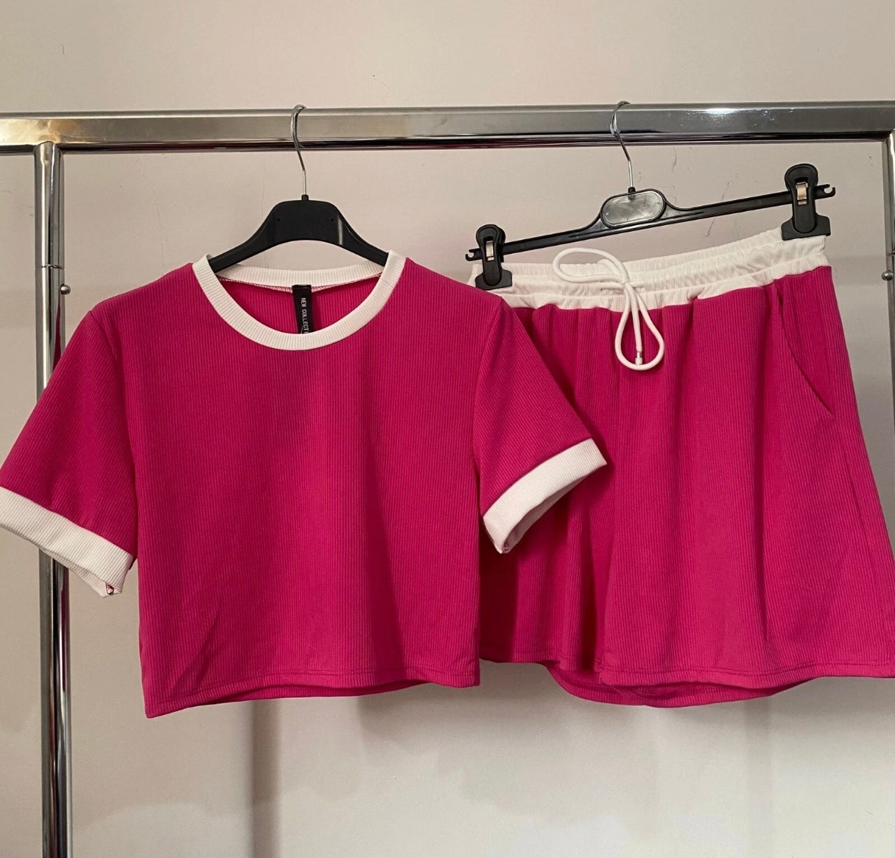 2pc Ribbed Contrast Summer Set
