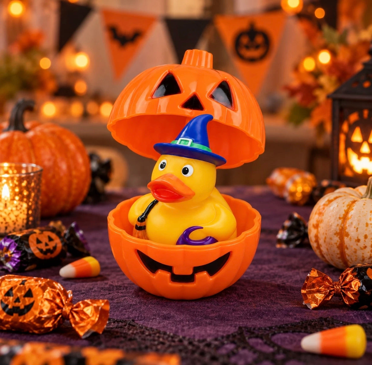 4pc Surprise Pumpkin Halloween Ducks