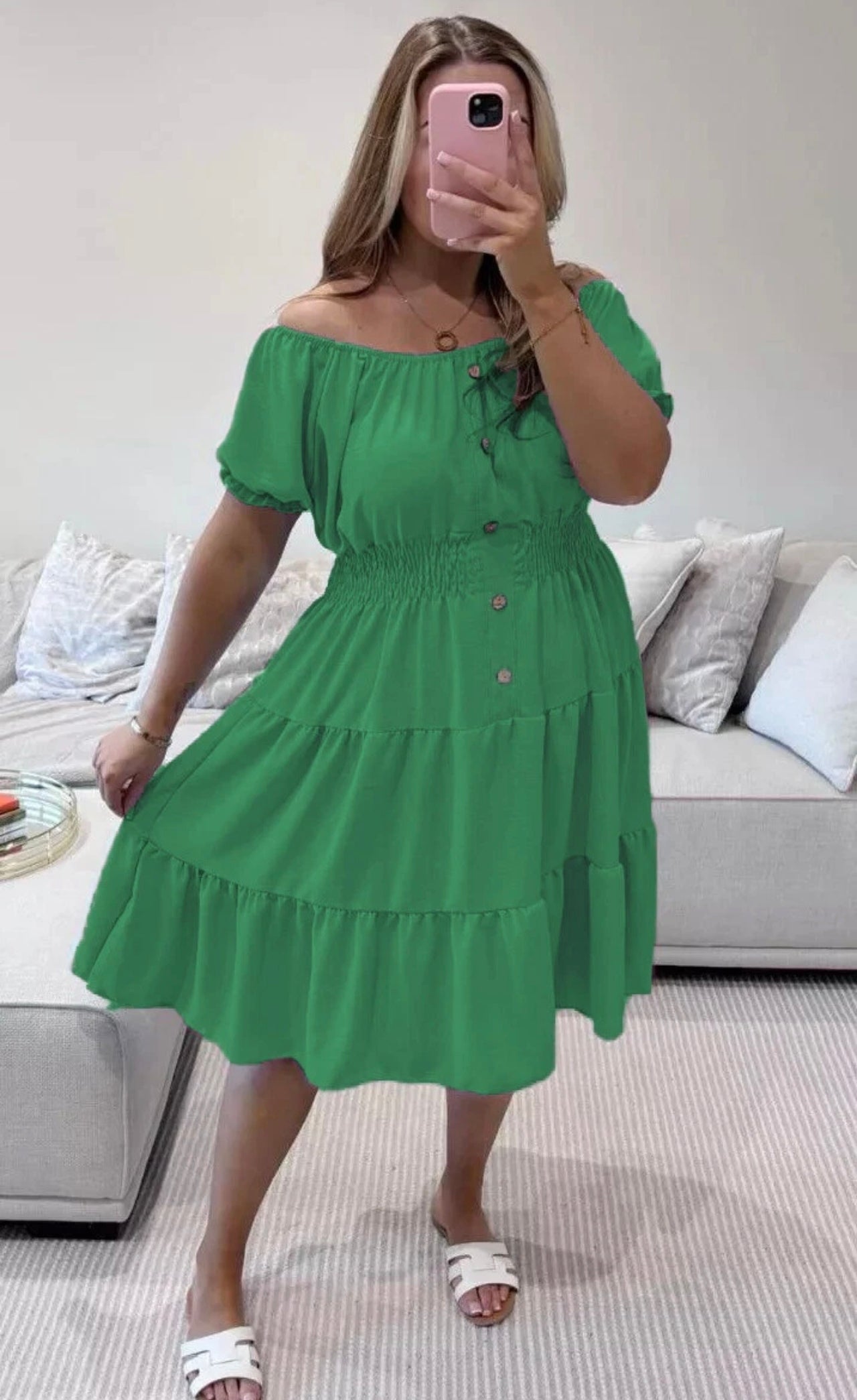 Bardot Off Shoulder Midi Dress One Size (12-24)