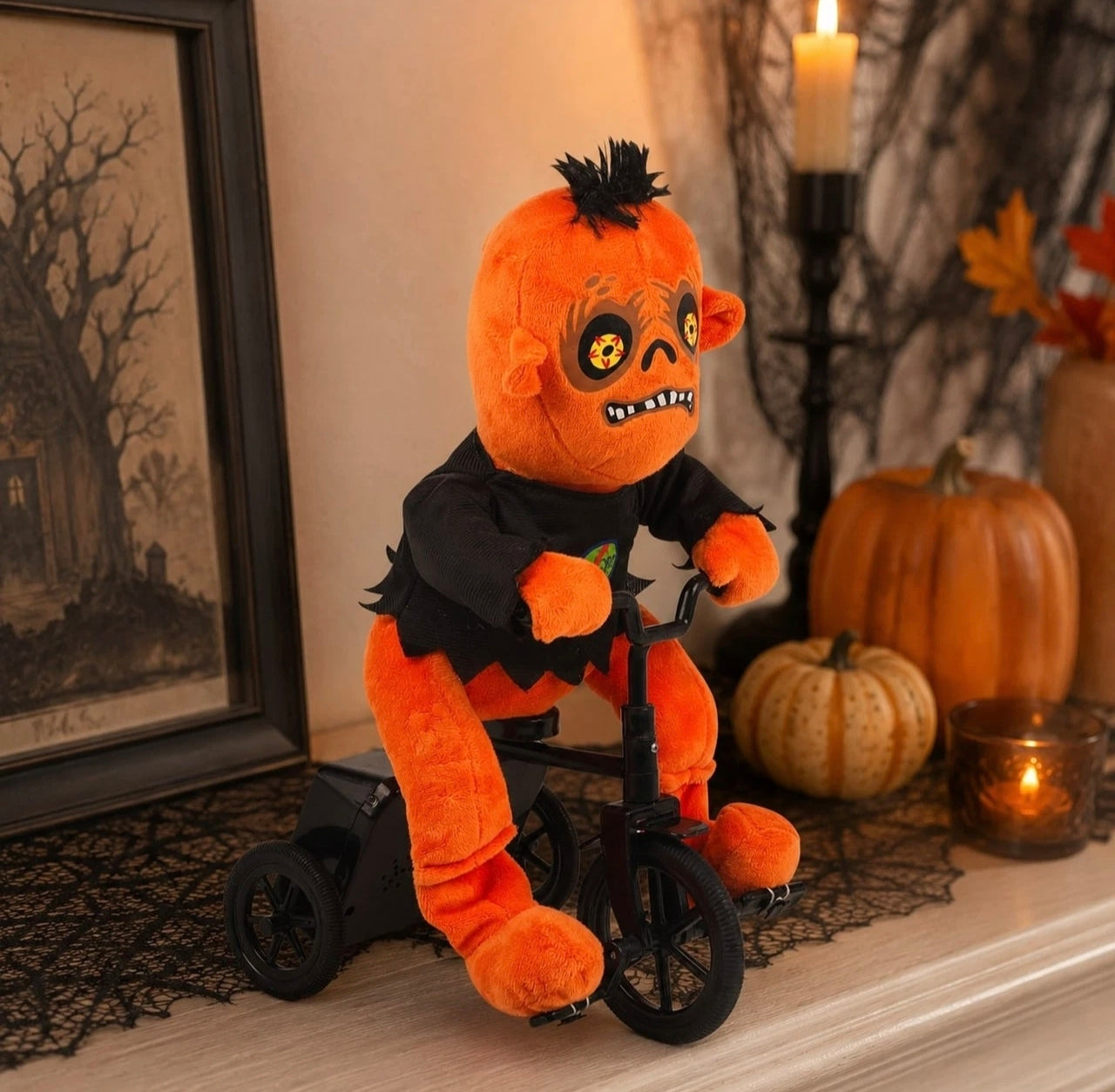 Animatronic Halloween Characters On A Bike