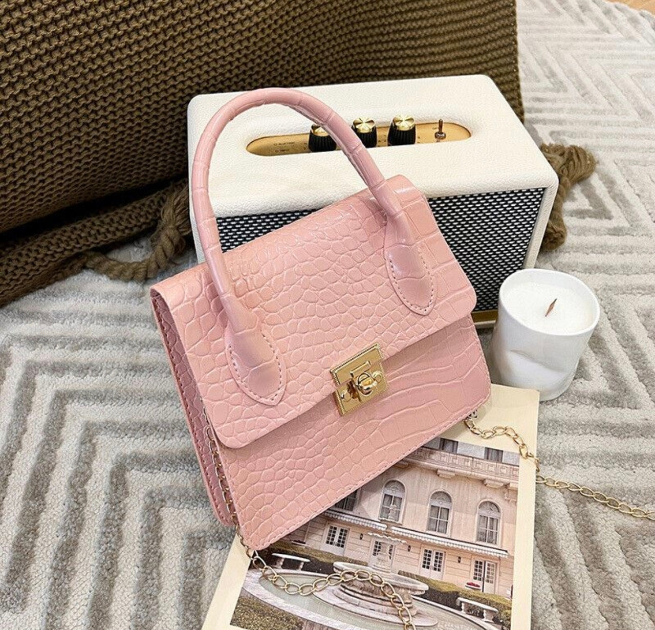 Ladies Alligator Print Handbag