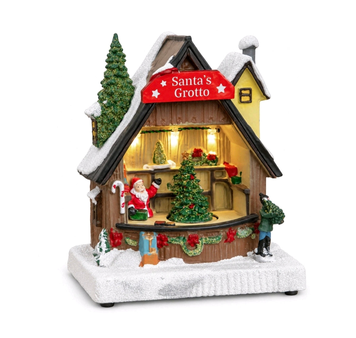 Light-up Musical Santa's Grotto Statue
