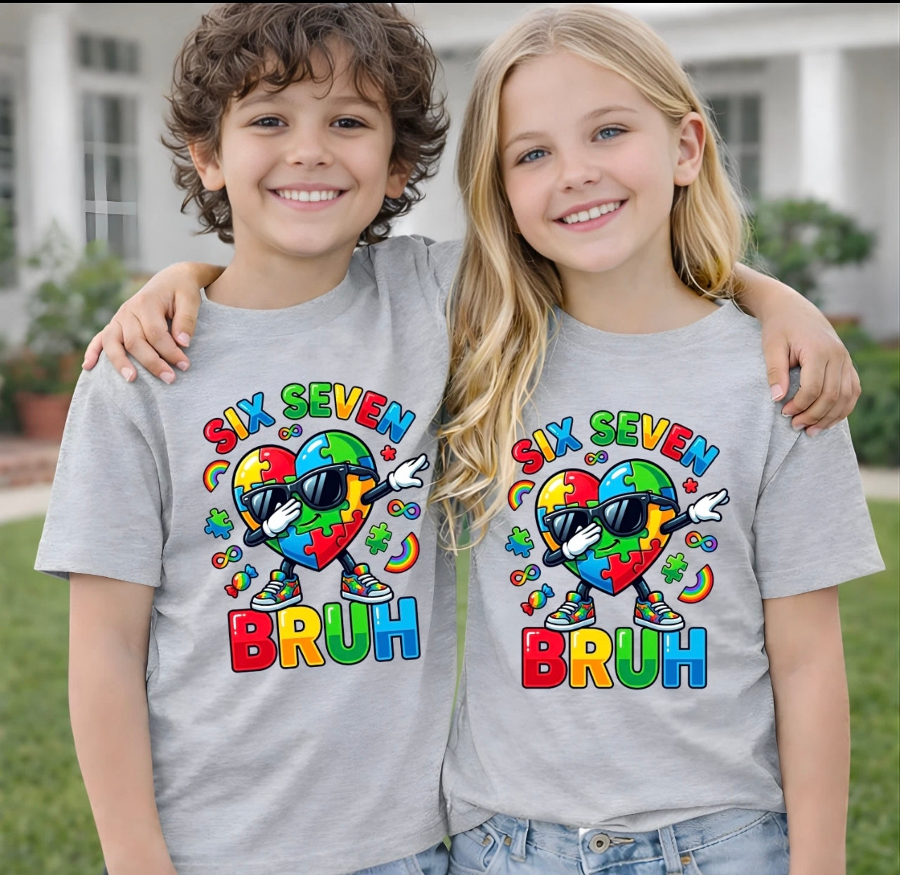 6 7 Bruh Autism Awareness T-shirt