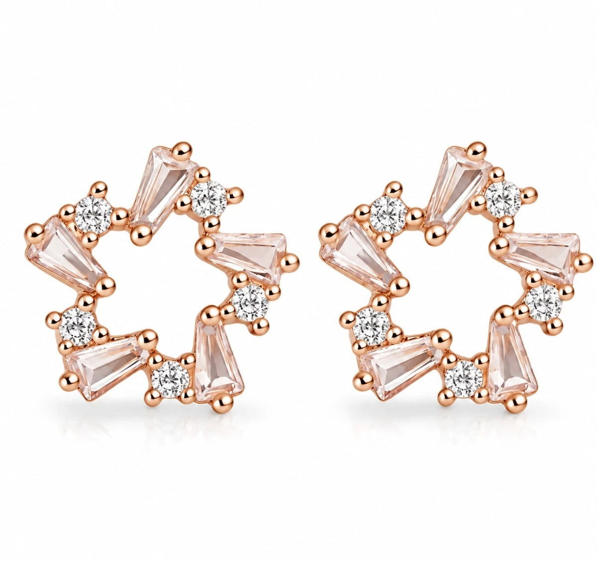 Rose Gold  Wreath Earrings