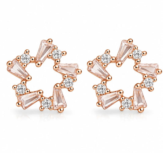 Rose Gold  Wreath Earrings