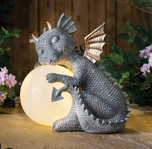 Sleeping Baby Dragon Solar Garden Decor