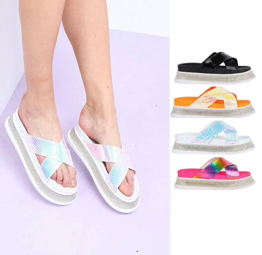 Ladies Platform Sliders