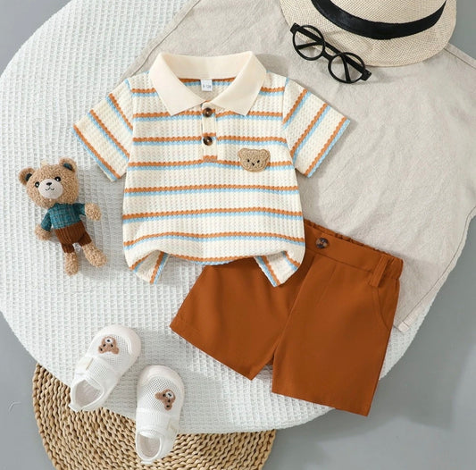 Boys Bear T-shirt & Shorts Set