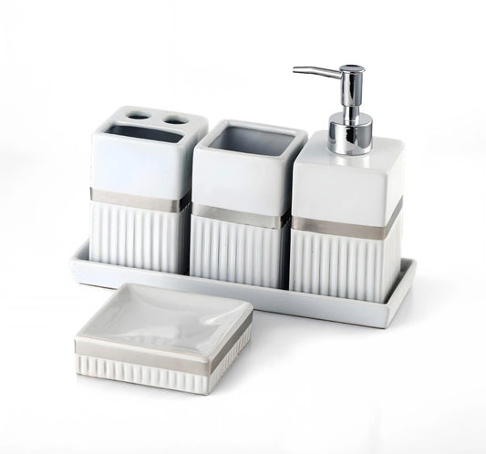 5pc Ceramic Bathroom Accessories