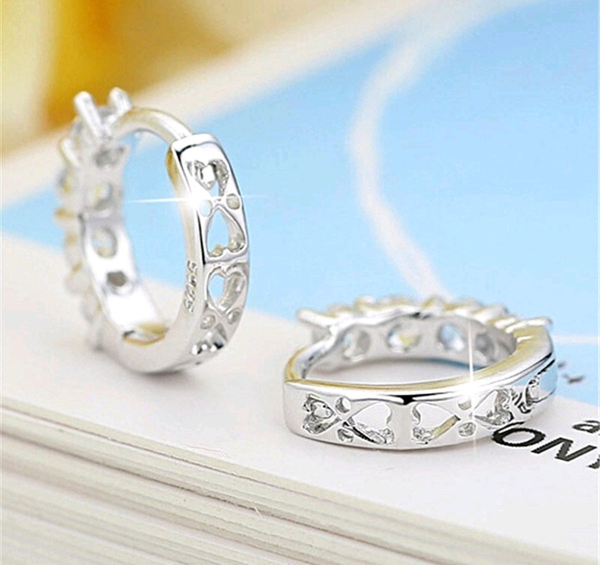 Hearts and Gems Huggie Hoop Earrings