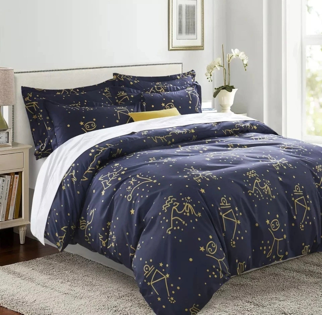 Navy Blue Reversible King Size Duvet set