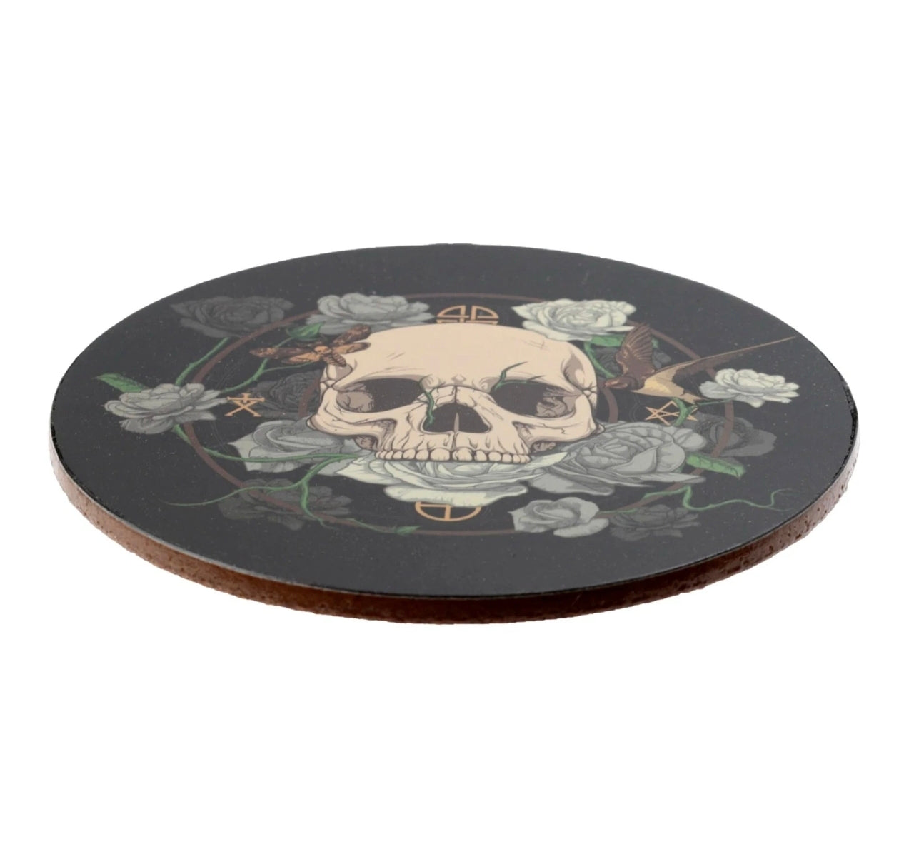 Set of 4 Skull & Roses Drinks Coasters