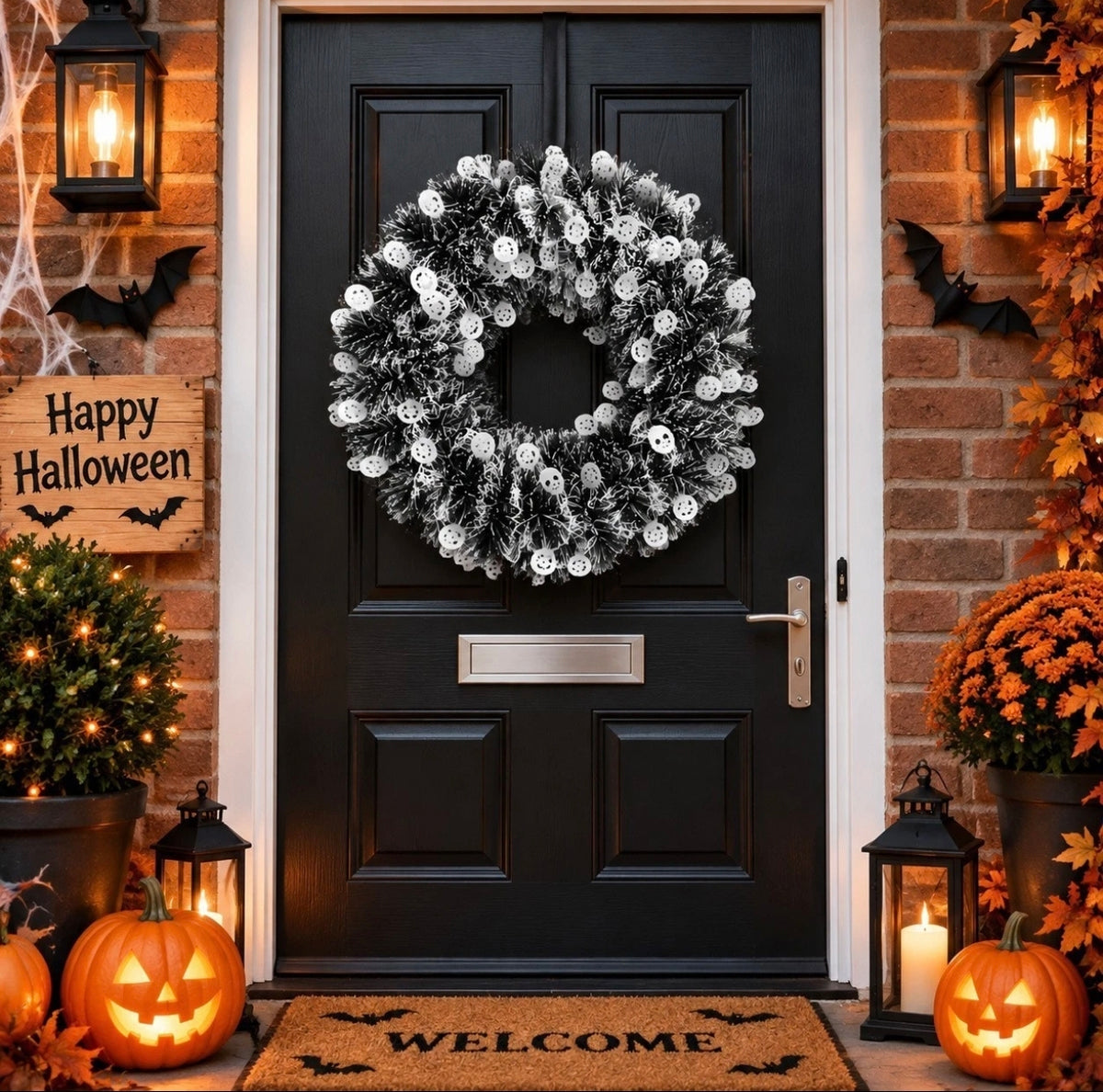 44cm Halloween Door Wreath