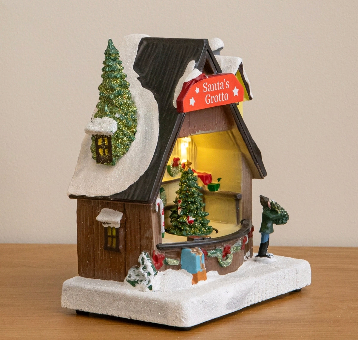 Light-up Musical Santa's Grotto Statue