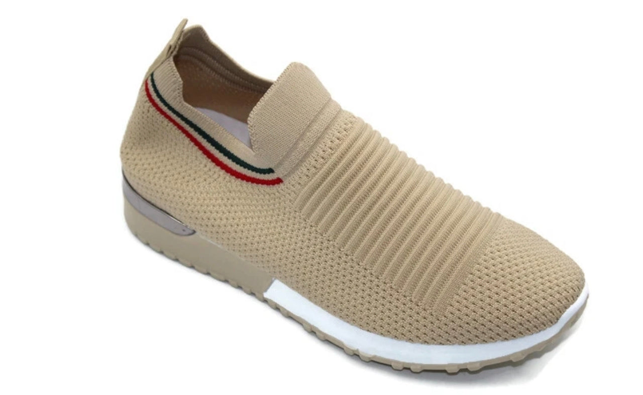Ladies Slip On Sock Wedge Trainers