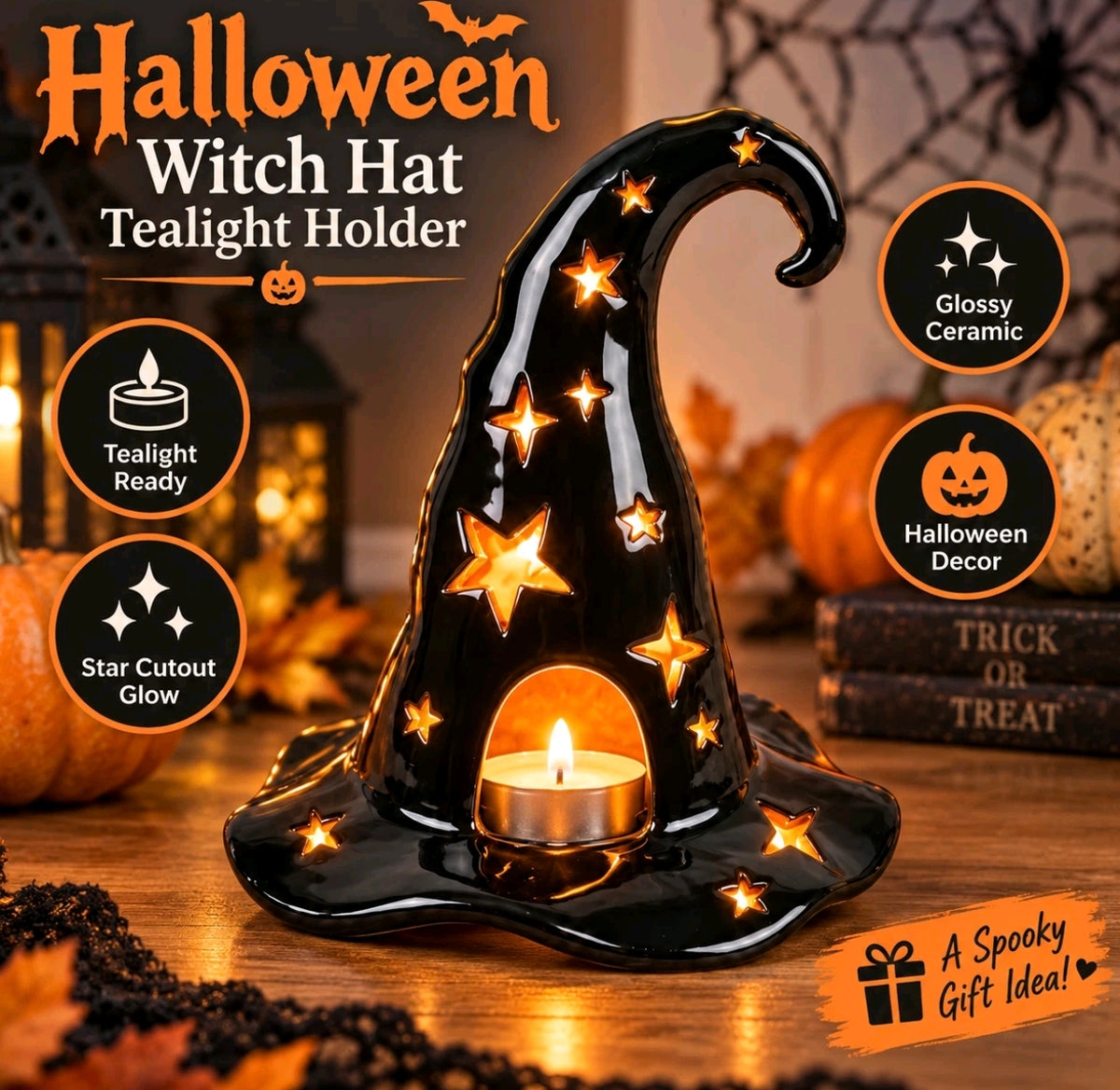 Witch Tealight Candle Holder