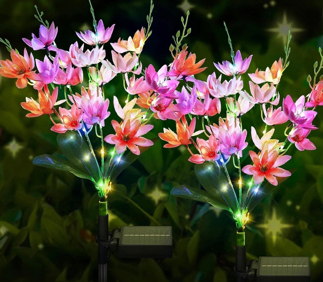 2pk Solar Flower Stake Lights