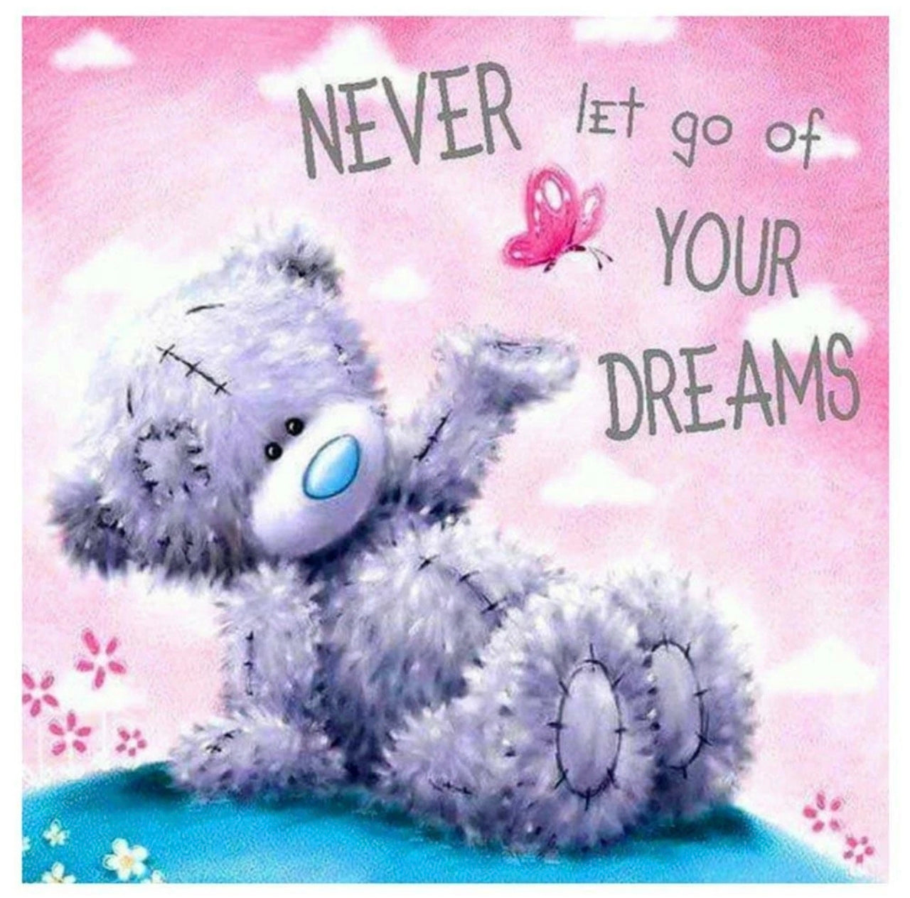 Grey Bear Quote Diamond Art