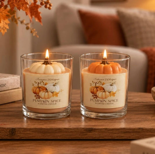 2pc 3D Pumpkin Spice Scented Candles
