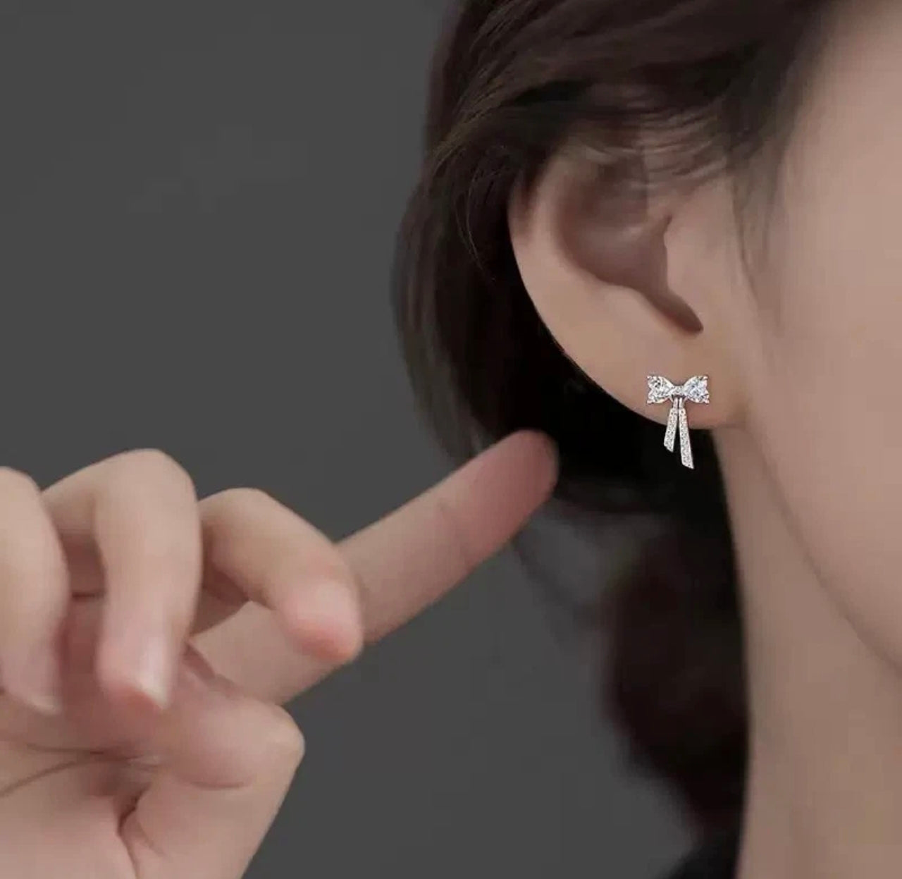 Crystal Ribbon Bow Earrings