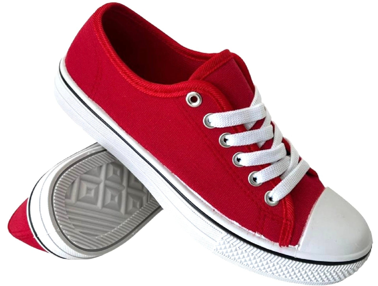 Ladies Flat Canvas Plimsolls