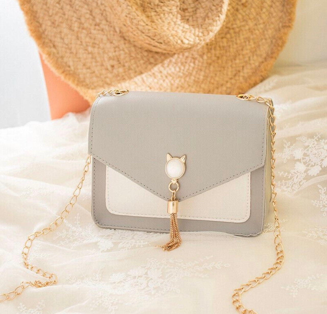 Small Cat With Tassel Bag