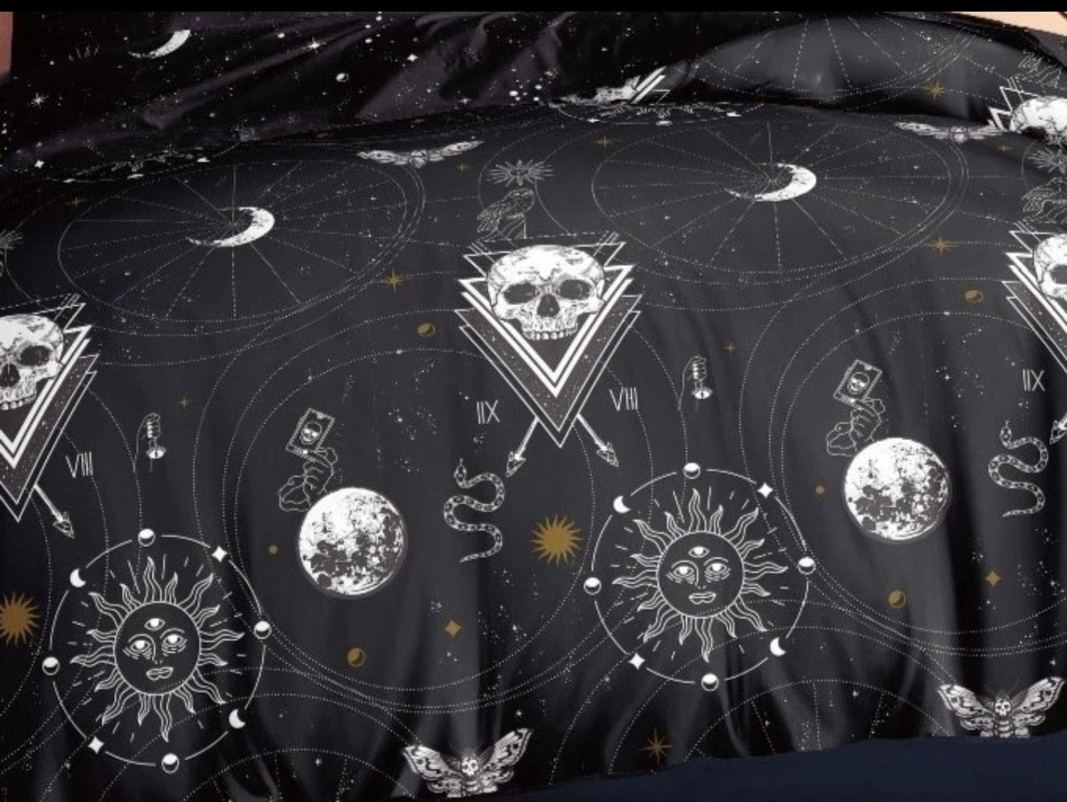 Black Tarot Reversible Duvet Set