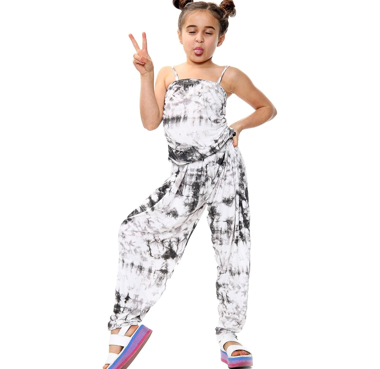 Girls Tie Dye Jumpsuit