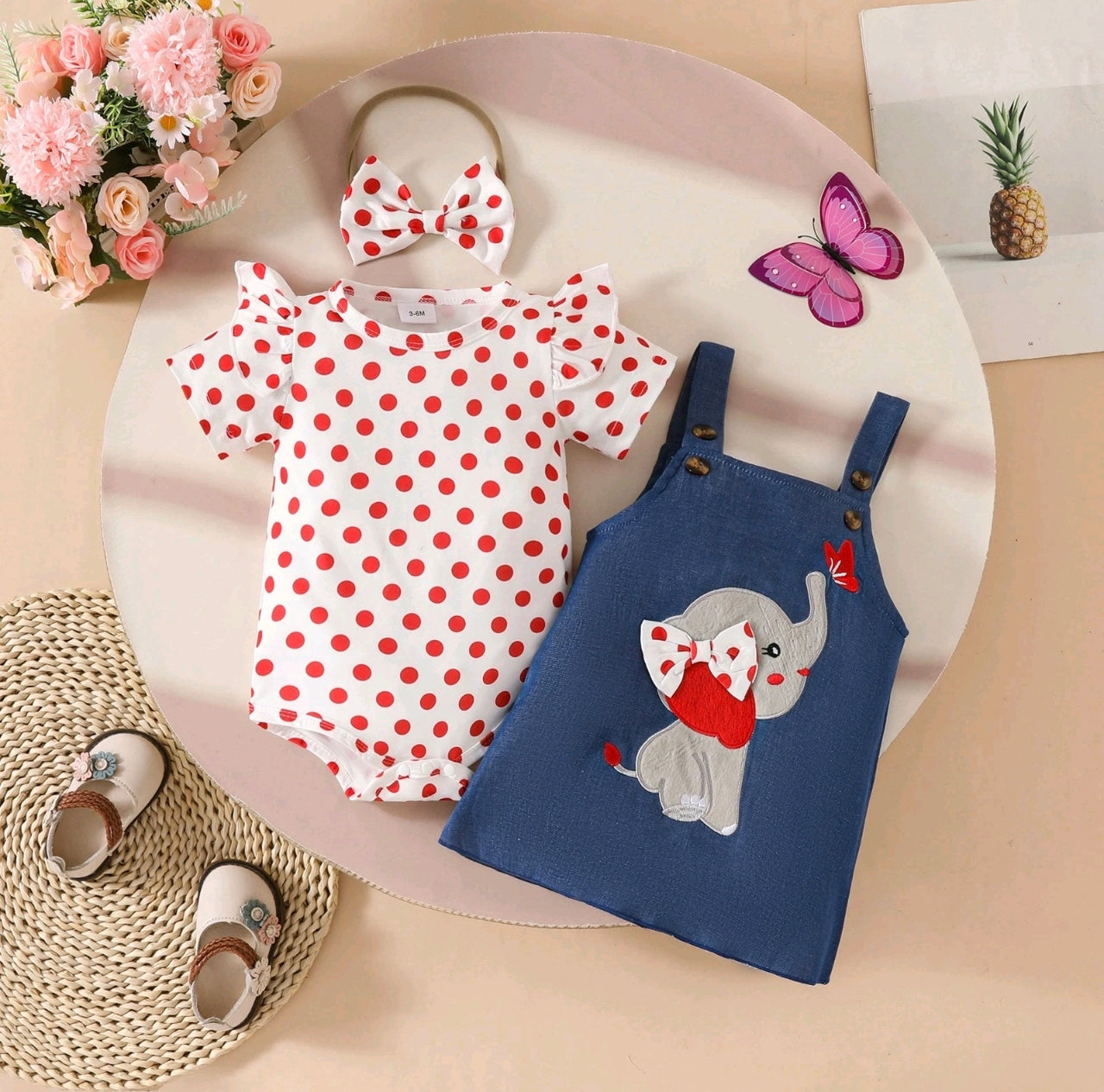 Elephant Dress & Bodysuit With Headband