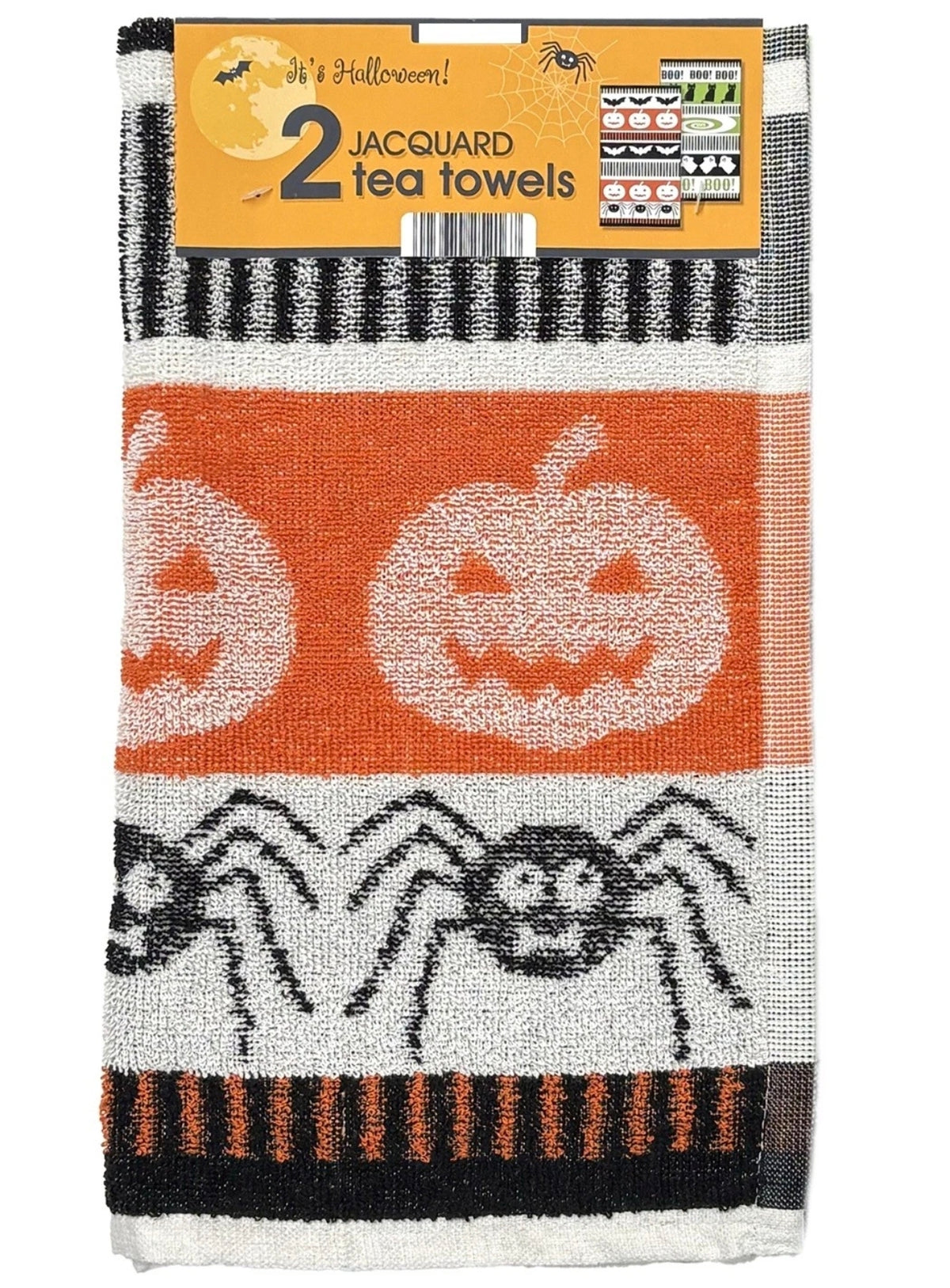 2pk Halloween Themed Jacquard Tea Towels