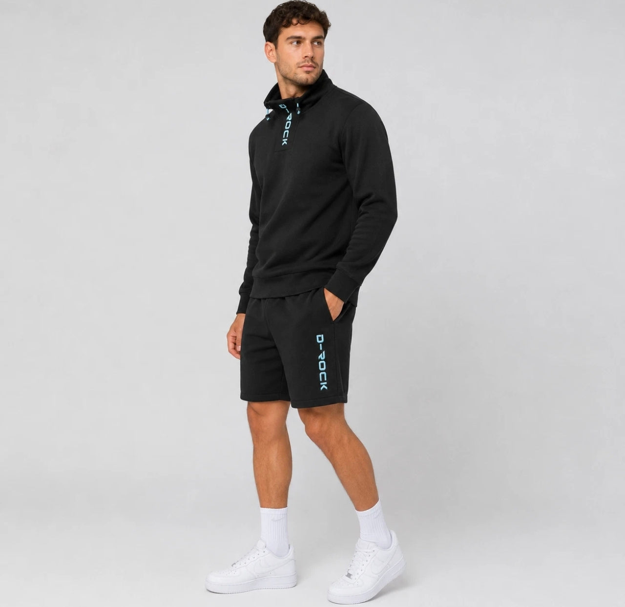 Men's Funnel Neck Sweatshirt & Shorts Set