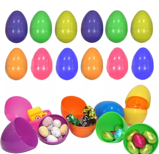 12pc Large Fillable Plastic Eggs