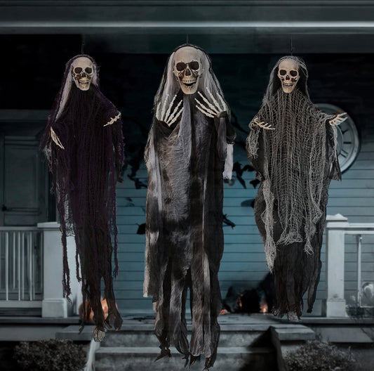 3pk Hanging Posable Skeleton Ghosts