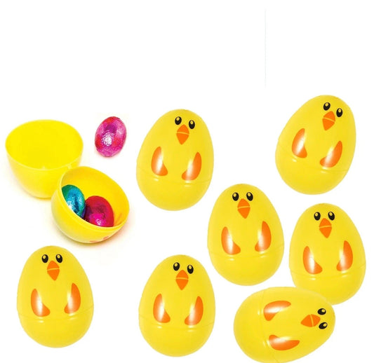 8x Plastic Chick Egg Hunt Capsules