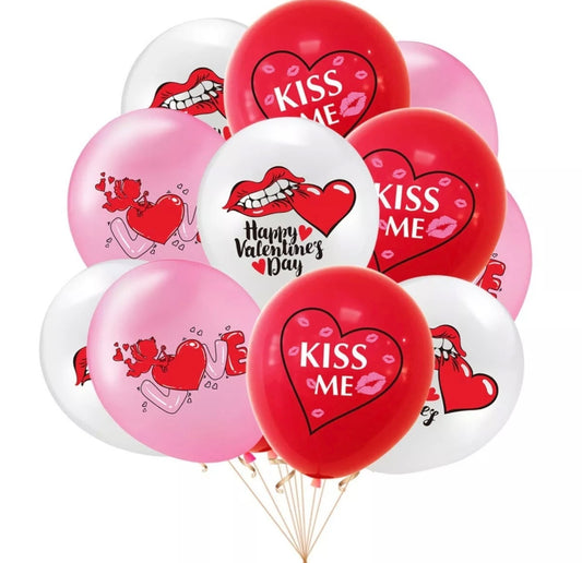 12x 12inch Kiss Me,Valentine's Day Balloons