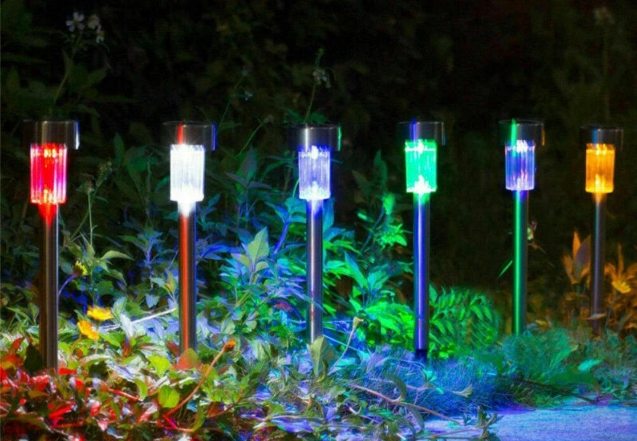 10pk Multicoloured Garden Stake Lights