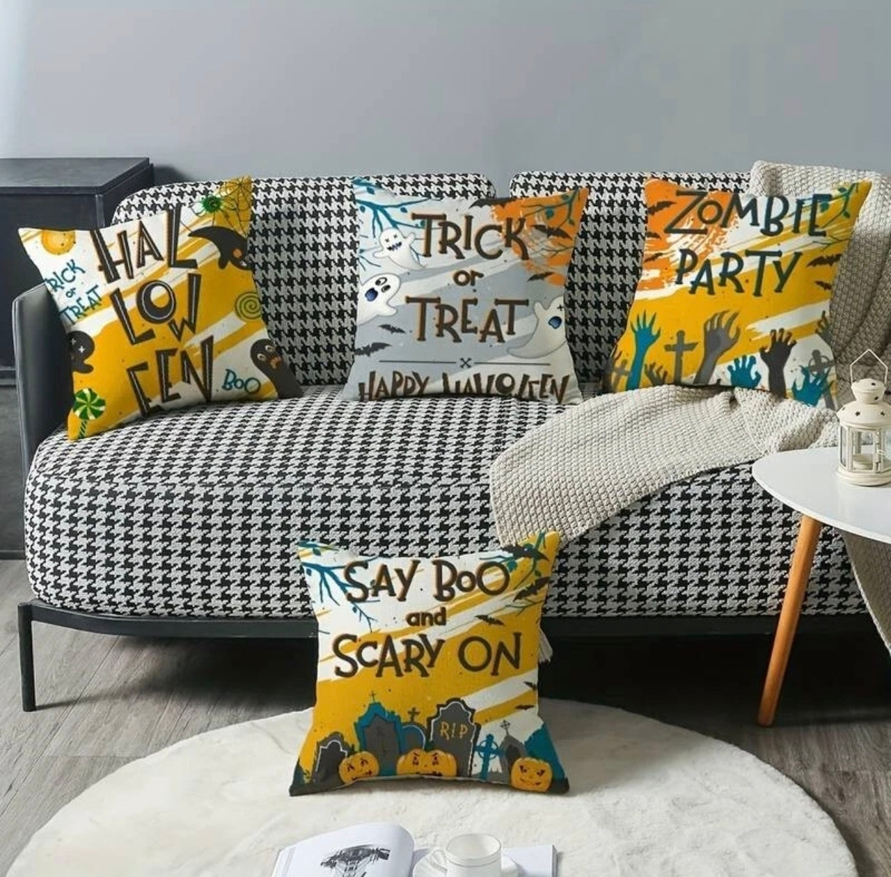 4pc Halloween Cushion Covers