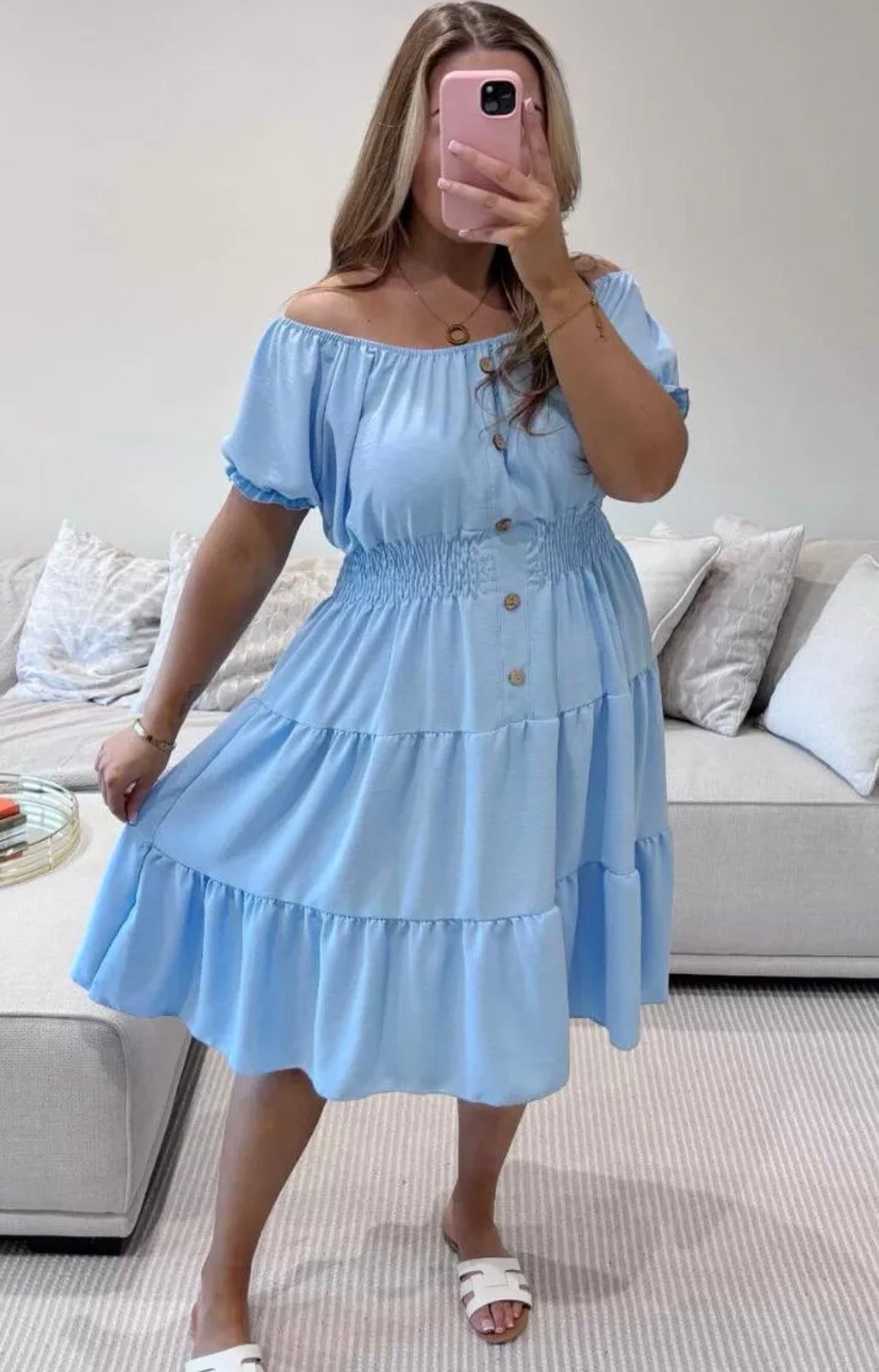 Bardot Off Shoulder Midi Dress One Size (12-24)