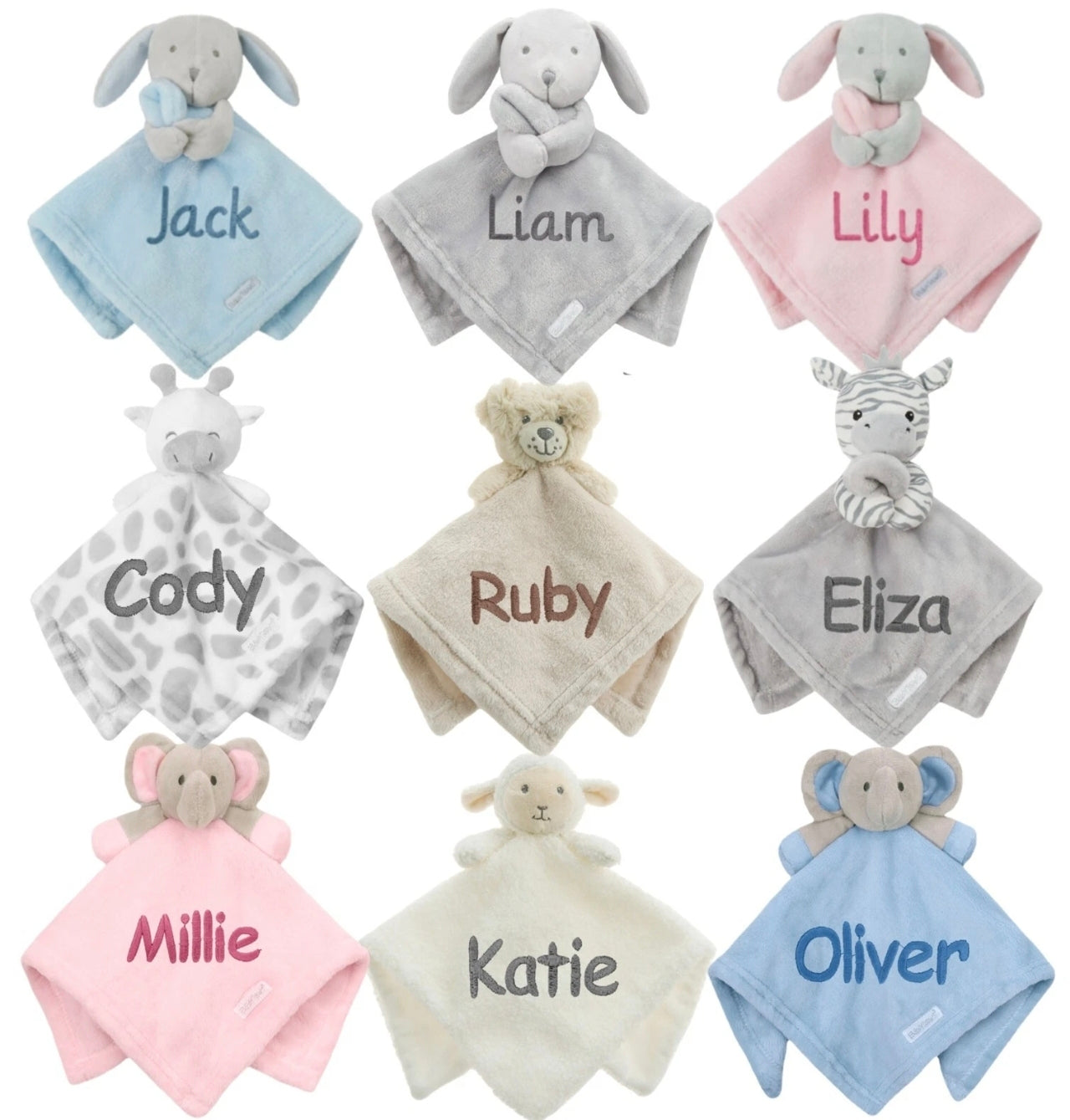 Personalised Animal Baby Comforter