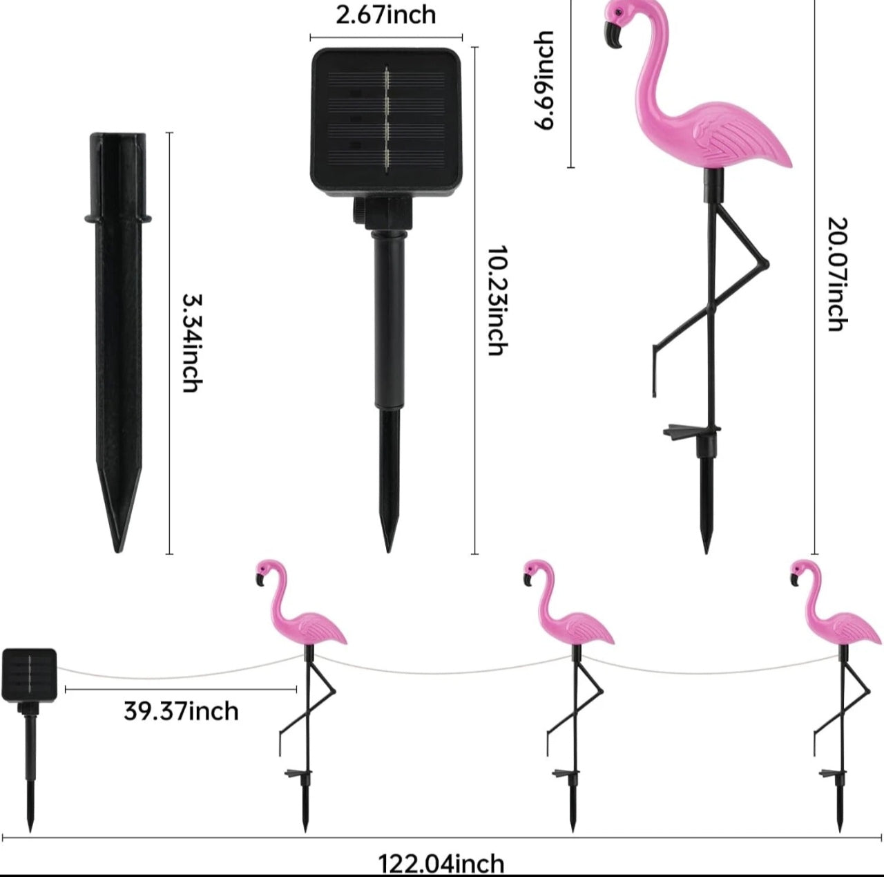 3pc Flamingo Stake Lights