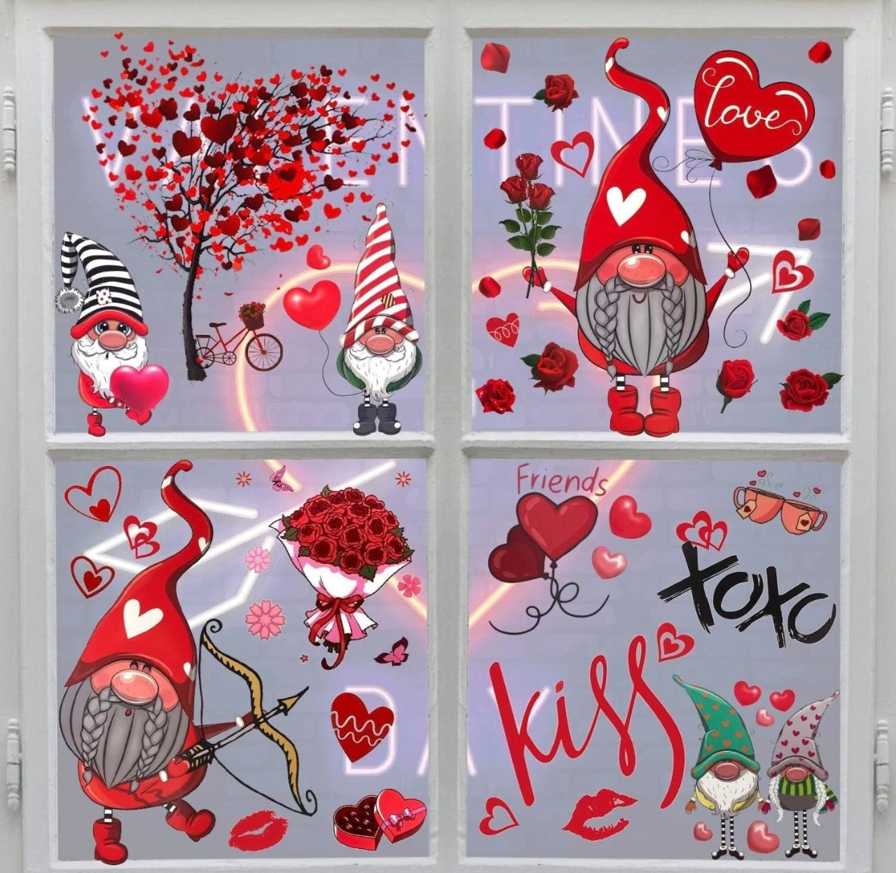 9 Sheet Valentine's Gonk Window Stickers