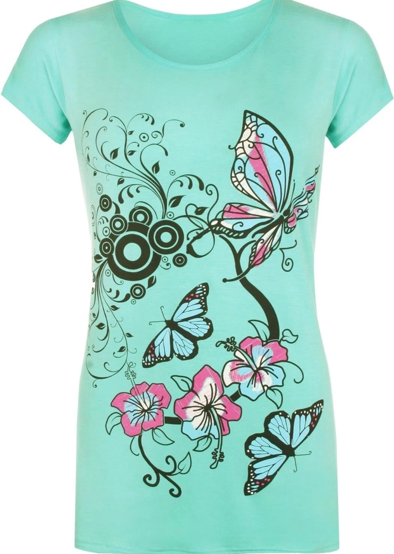 Beautiful Butterfly Print T-shirt