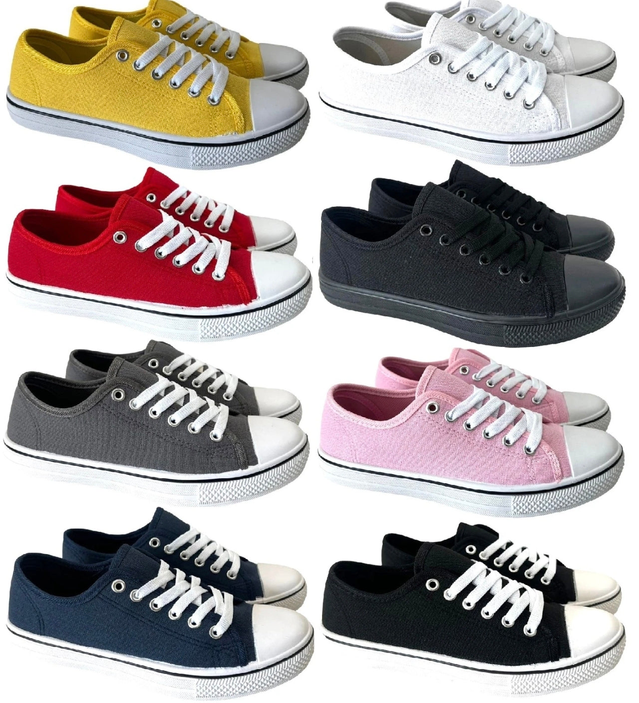 Ladies Flat Canvas Plimsolls