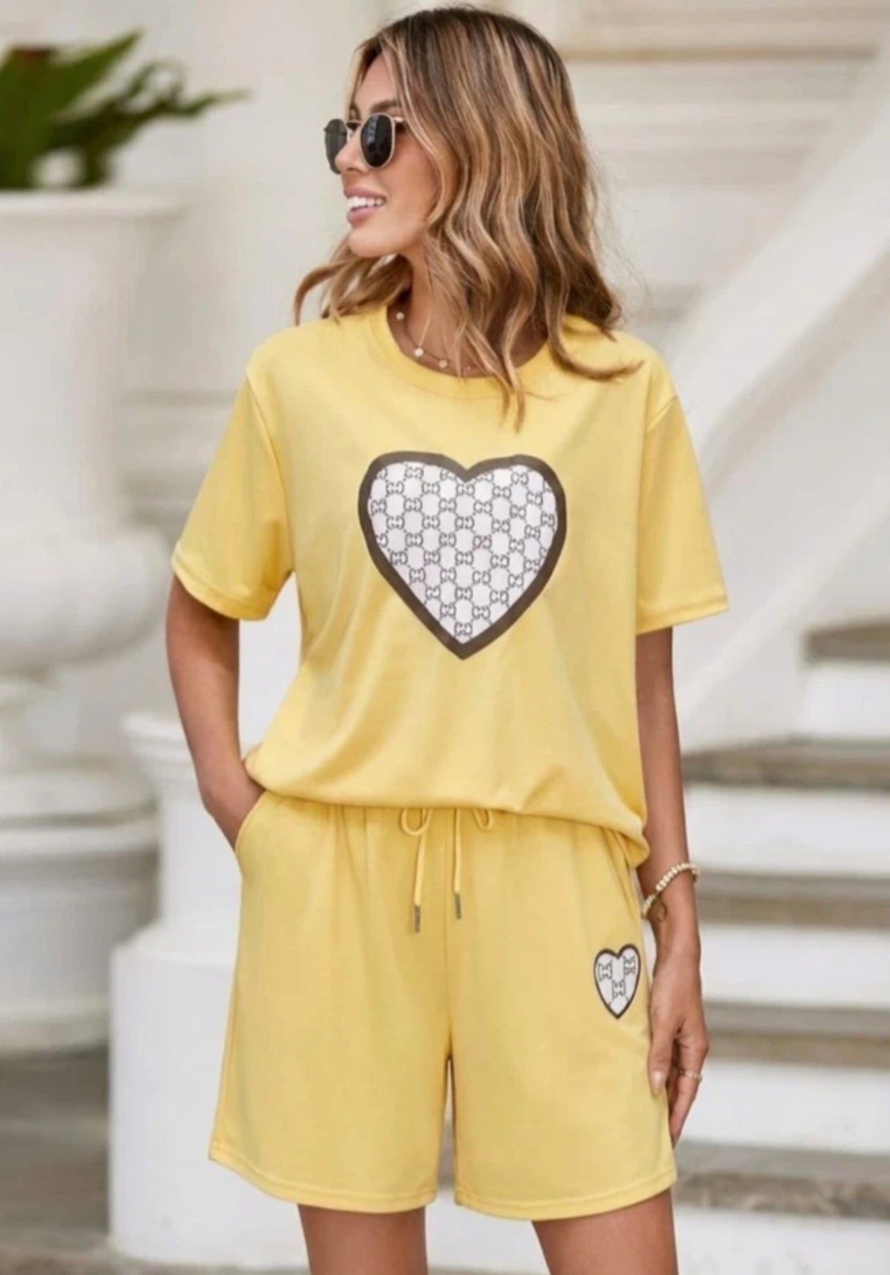 2pc Love Heart Summer Co-ord Set