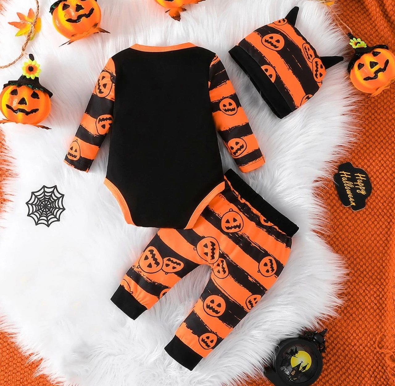My 1st Halloween Pumpkin Romper Outfit