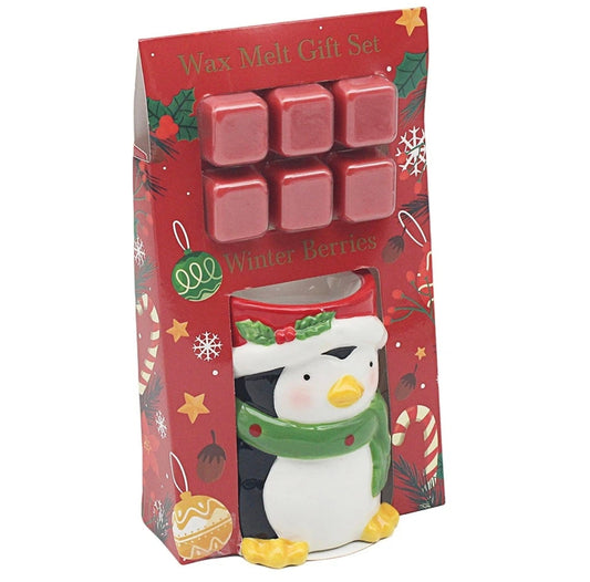 Penguin Shaped Wax Burner &  6pc Wax Melts