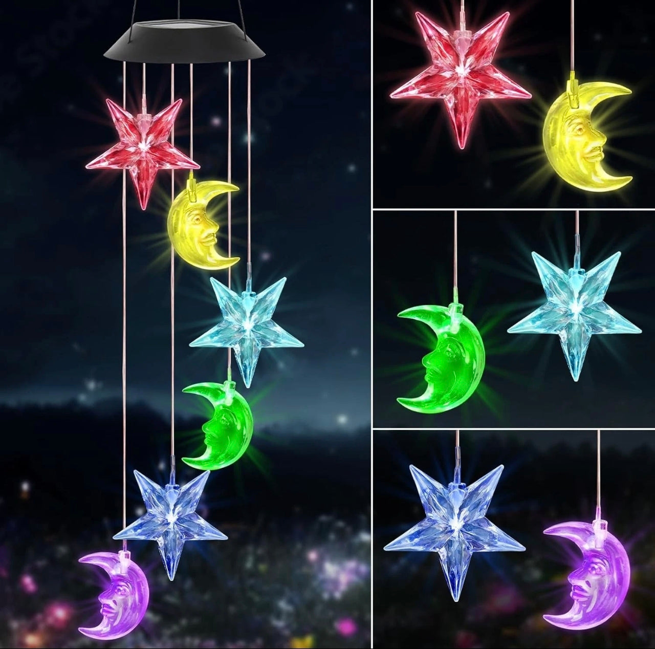 Solar Powered LED Wind Chimes