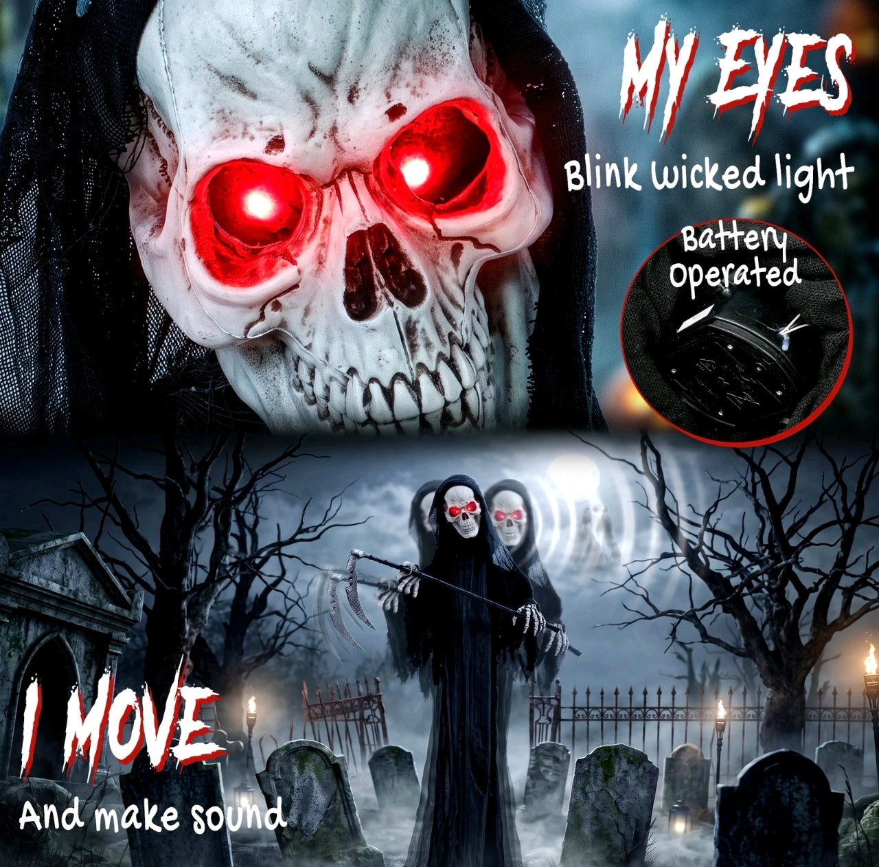 183cm Lifesize Animatronic Grim Reaper