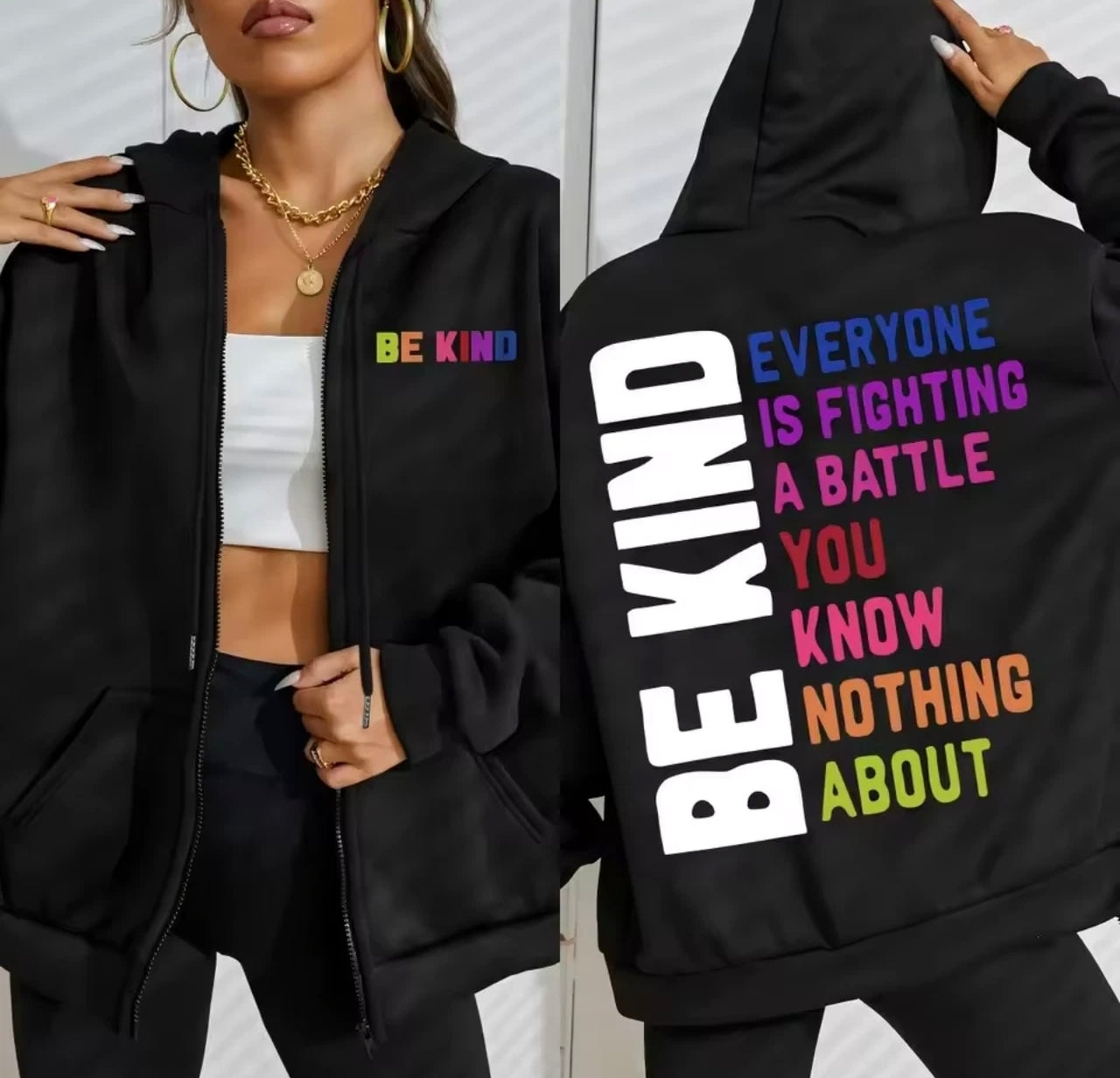 Be Kind Zipped Hoodie